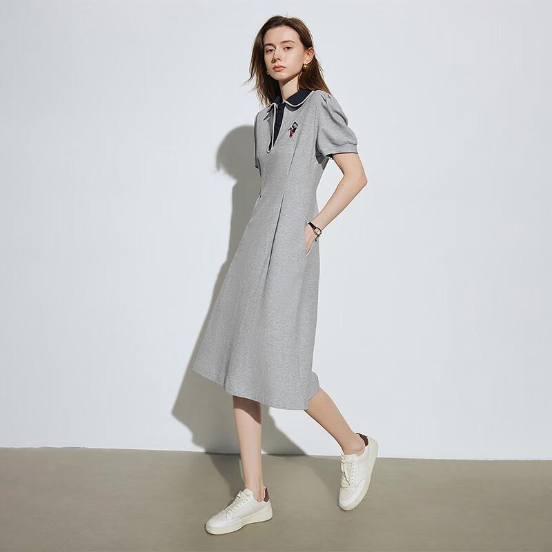 Chuyu Women's Polo Collar A-line T-shirt Midi Dress