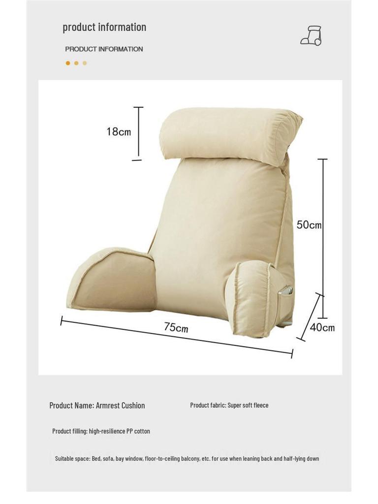 Bedside Soft Pack Backrest Cushion - Neck, Reading, and Lumbar Support Pillow