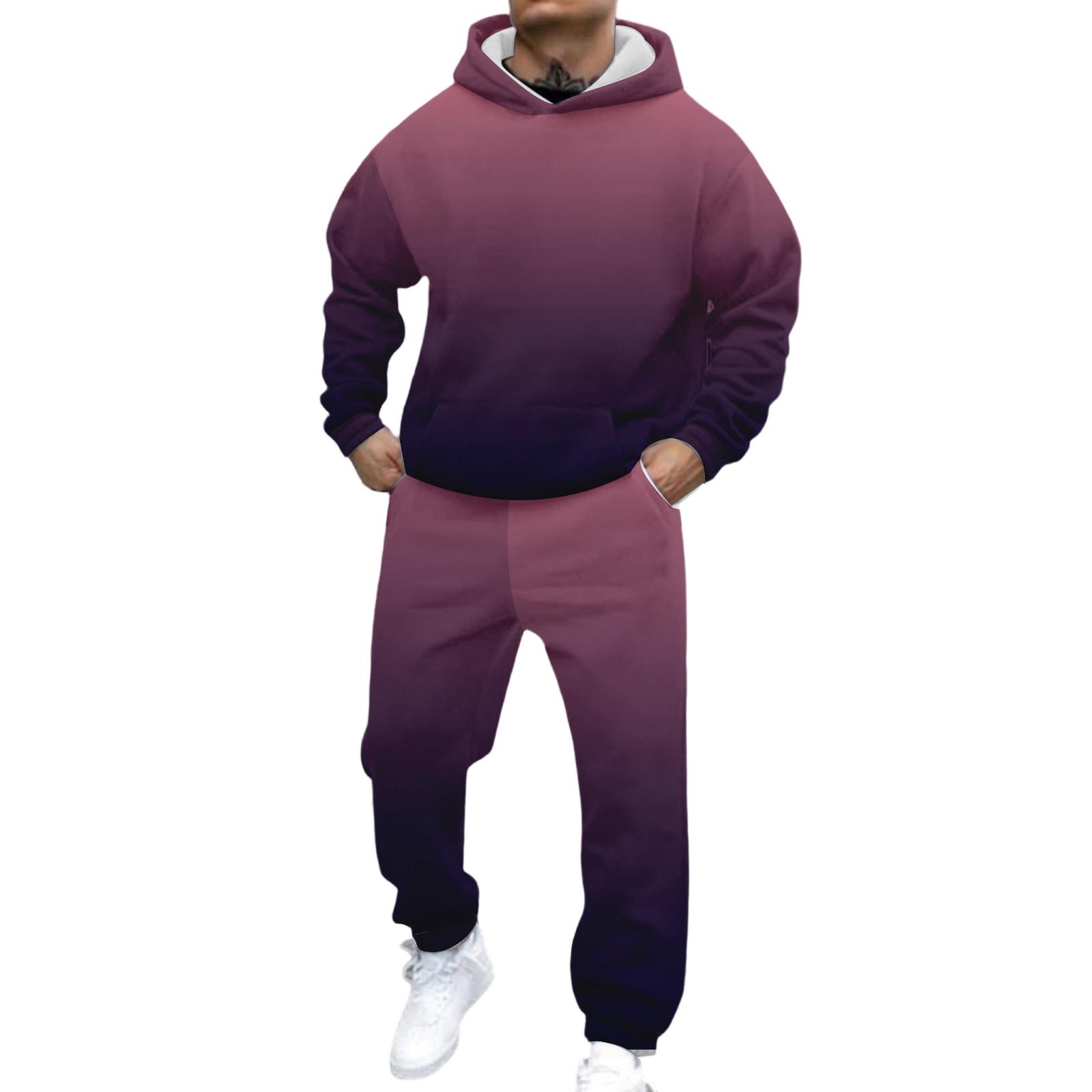 

Мужская повседневная и персонализированная толстовка с капюшоном с длинными рукавами и принтом, мужской спортивный костюм из двух предметов (толстовка и спортивные штаны) L