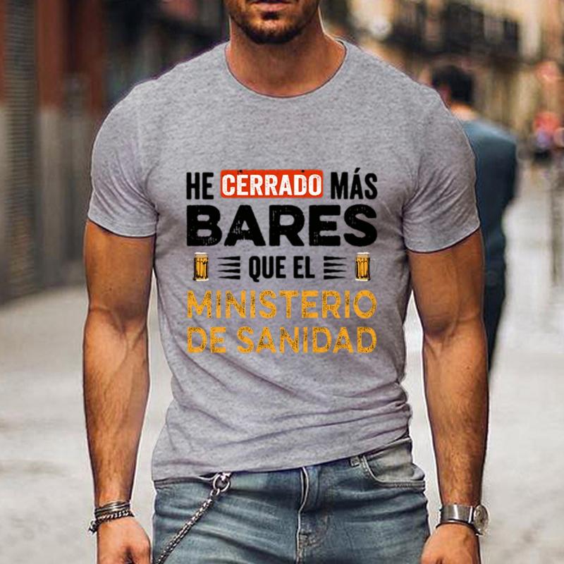 I Close More Bars T Shirt Retro Spanish Humor Geek Beer Lovers Gift Short Sleeve Unisex T-shirt Clothes Fashion Casual Tee Tops