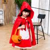 Little Red Riding Hood Costume Set - Red Cape, Pumpkin Bag, Headpiece, 100CM, for Carnival, Halloween, Christmas, Role Play