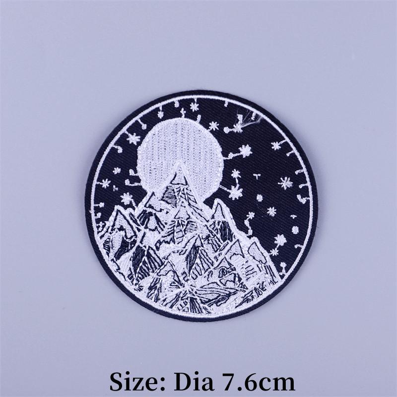 Outdoor Scenery Embroidered Patches for Clothing Thermoadhesive Sea Wave Patch Cloudy Rainy and Sunny Iron on Fusible Patch DIY