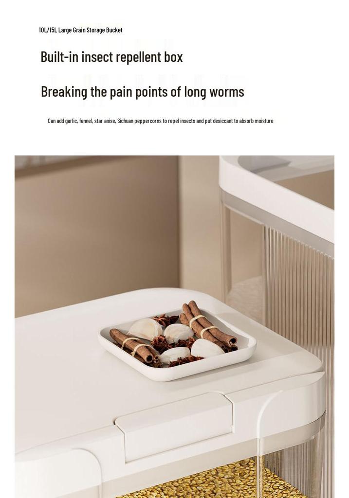 Sealed Rice Storage Container: Press-Style, Pest & Moisture-Proof for Grains & Flour