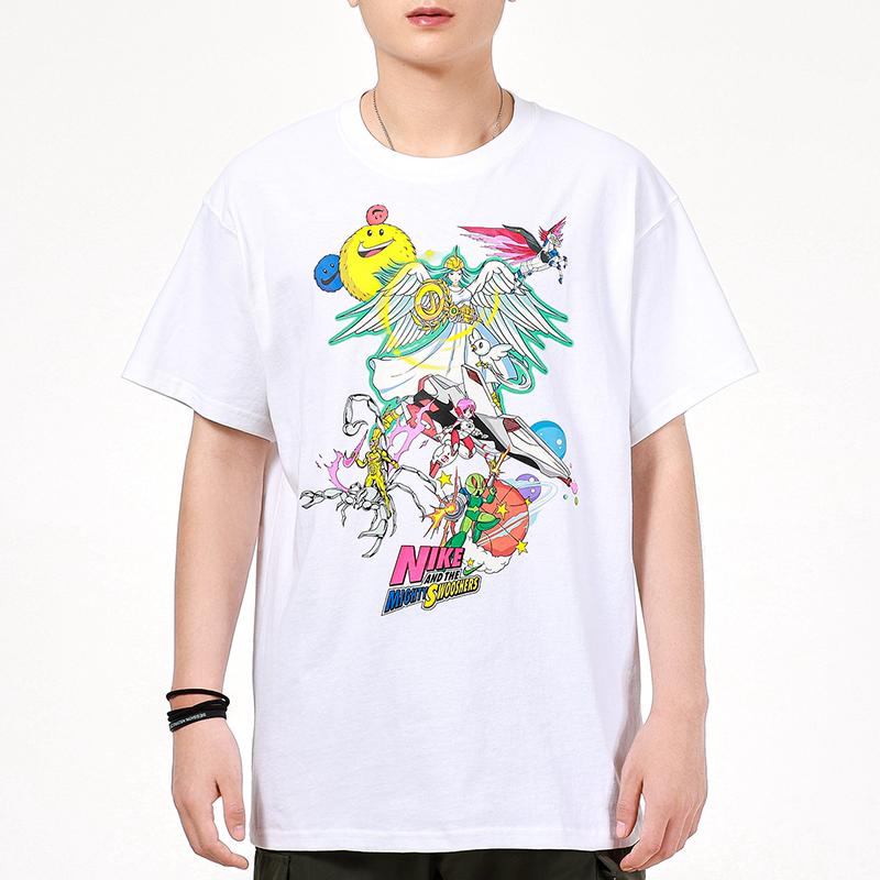 Nike Sports Running Casual Print Crew Neck T-Shirt Men Tops White DM7917-100