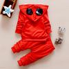 3PCS Jungen Mädchen 0-4 Jahre alt Cartoon Gedruckt Langarm Kapuzenjacke T-Shirt Offene Hosen