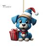 Christmas Ornament Vibrant Color Easy To Hang Cute Dog Car Hanging Pendant Xmas Tree Acrylic Pendant