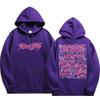 Stray Kids Pink Doodle Names Hoodie Front Stray Kids Metal Logo & Back Pink Rock‑Star Doodle All 8 Members Names & Stars, Oversized K‑Pop Fan Pullover