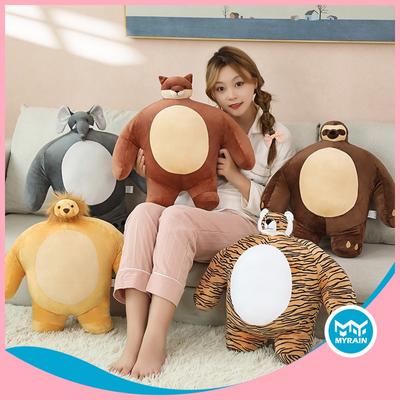 Winziges Königreich mit Kopf, Stofftiere, kleiner Kopf, Bär, Tiger, Elefant, Leopard, Plüschtier, Puppen, Kissen, Weihnachtsgeschenk für