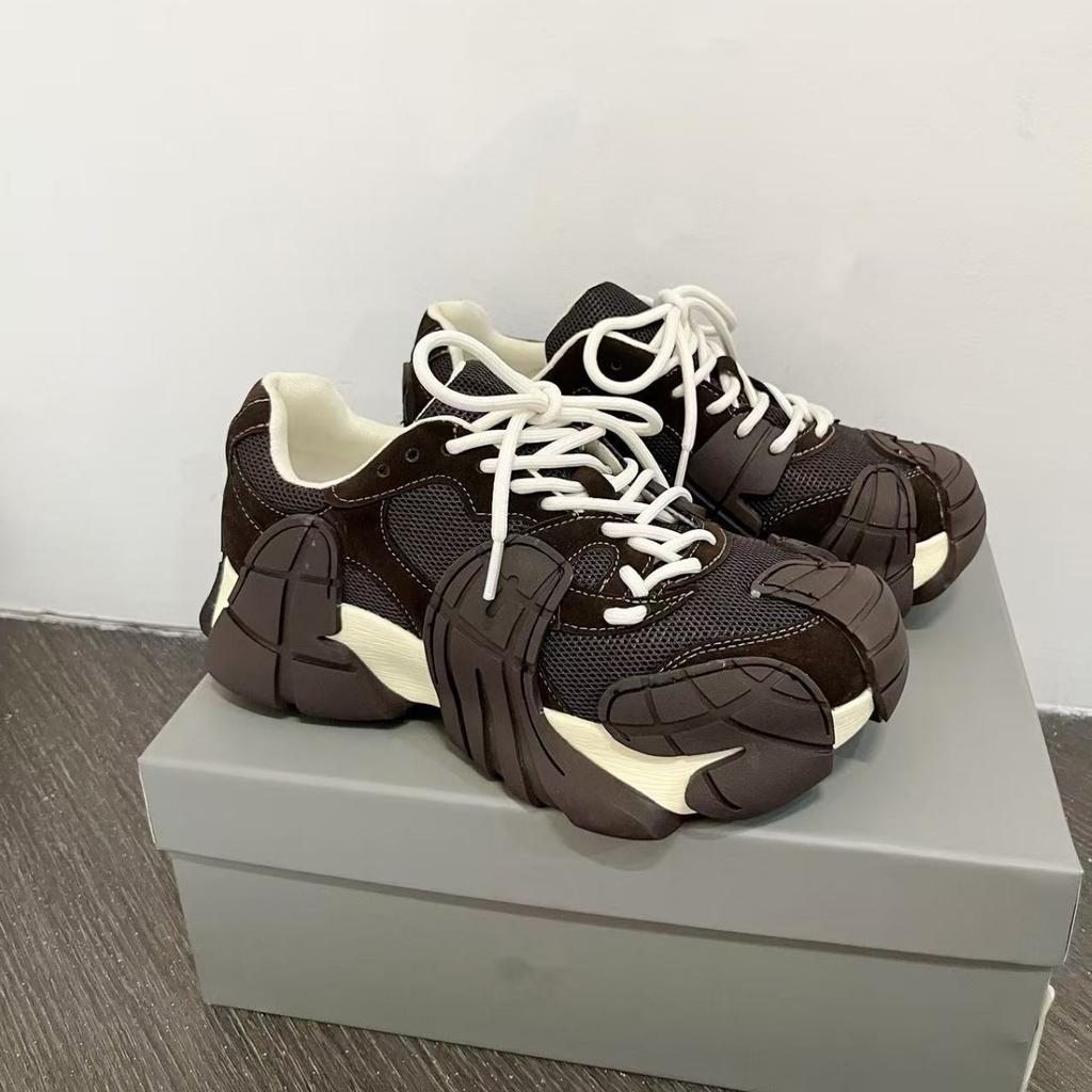 Autumn new chocolate coffee Ankola red octopus breathable net thick sole heightening casual heavy industry tide shoes