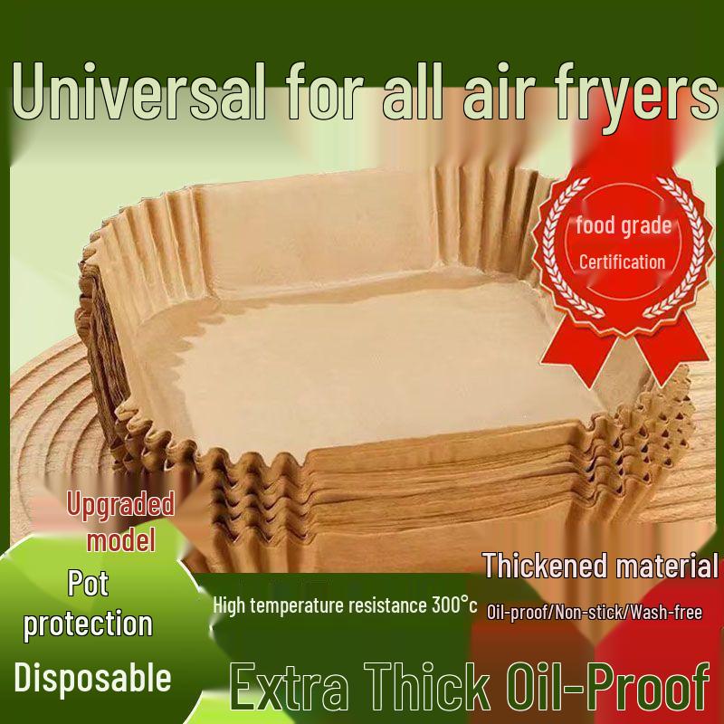 High-Temp Resistant Silicone Oil-Absorbing Air Fryer Paper Tray for Oven & BBQ