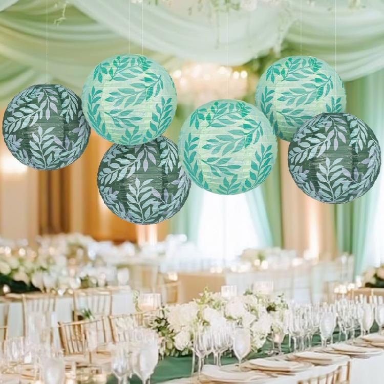 3PCS Decorative Paper Lanterns Leaf Pattern Hanging Lanterns Suitable for Weddings Birthdays and Festival Atmosphere