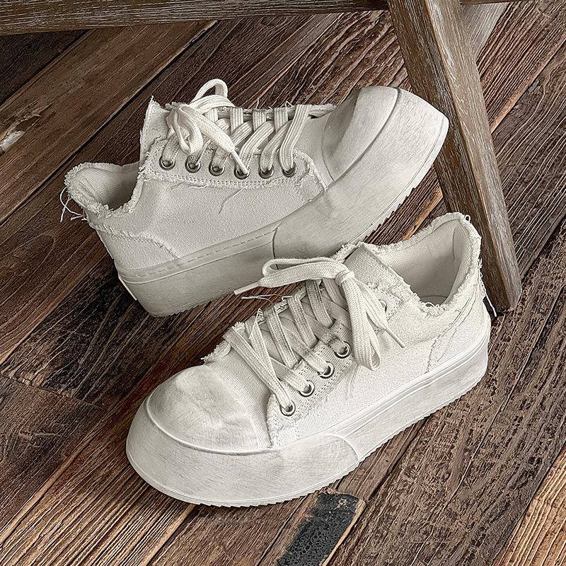 

Do old polish color head spring and summer canvas shoes men s thick soles increase height commuting dirty shoes couple versatile derby shoes 44 білий