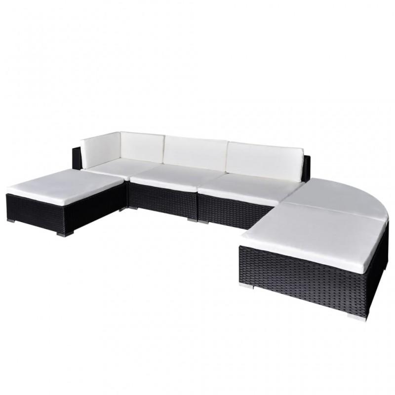 Day and Night - Day and Night Garden Furniture Set 6 Pieces and Black Synthetic Rattan Cushions