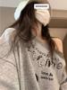 Korean Casual Off-the-Shoulder Women's Summer T-Shirt - Slanted Loose Fit, Short Sleeve Top.