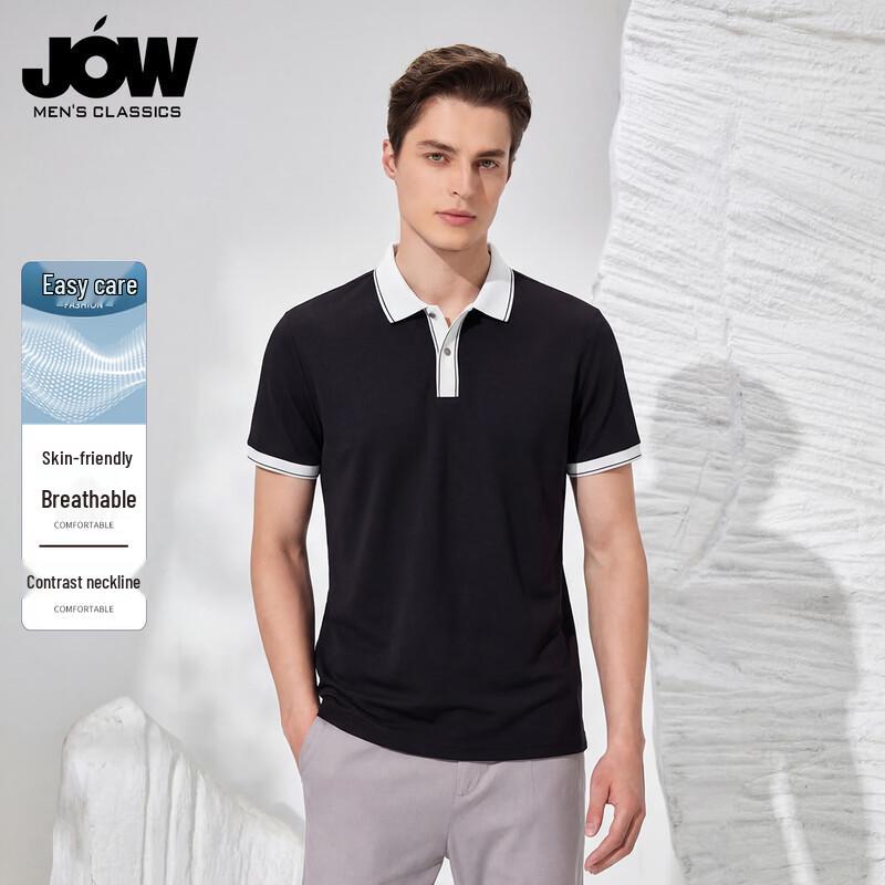 JOW Men s Short-Sleeve Color-Block Polo Shirt L