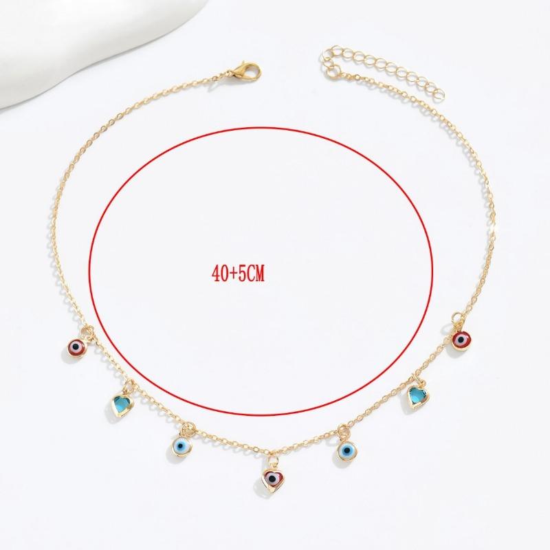 Fashion Women Elegant Versatile Heart Devil Eye Clavicle Necklace