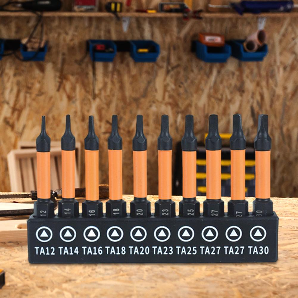 10 PCS Triangle Bit Set Magnetic Head S2 Alloy Steel Triangle Screwdriver Bits Triangle Bits Screwdriver Bit TA12-TA30
