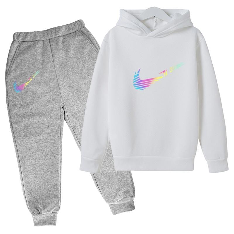 2026 Children Hoodie Letters Sports Pullover3-13Yrs Coat Sweatshirt+Pants -piece Set Boy Girl Toddler Clothes Fashion Set