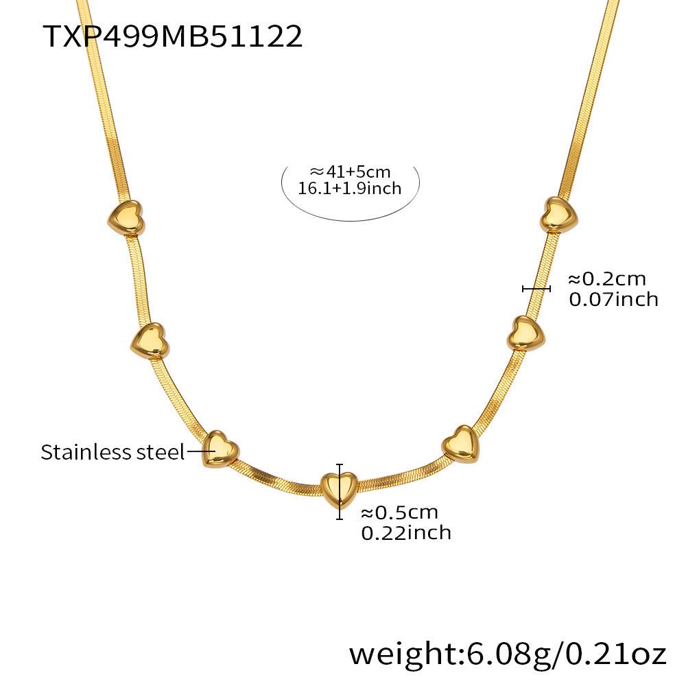18K Gold-Plated Heart Zircon Bow Pendant Necklace & Bracelet Jewelry Set