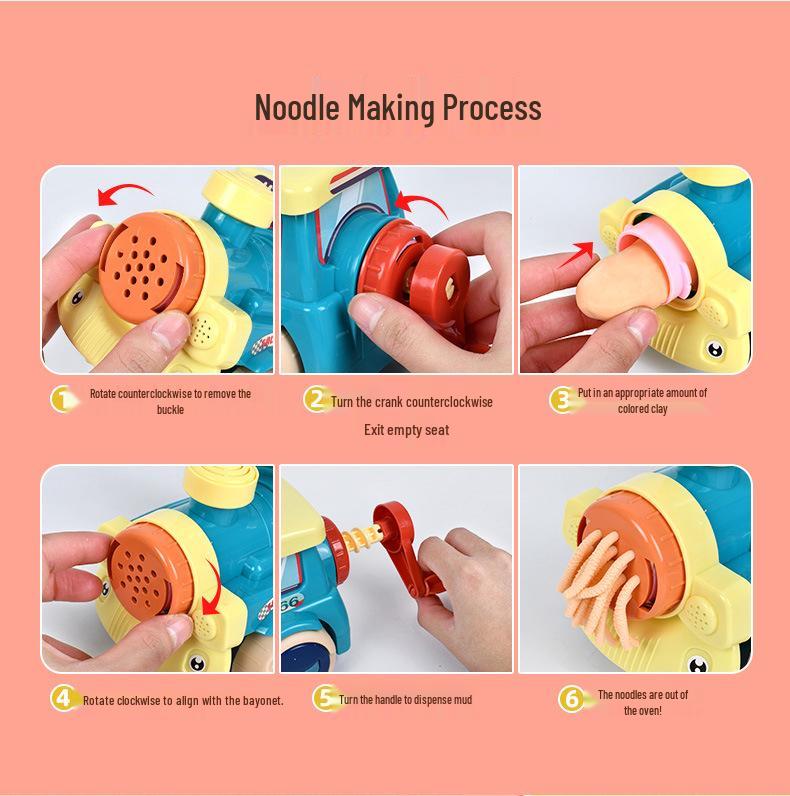 Colorful Clay Train Play-Doh Noodle Maker Toy Set for Kids - Lightweight Clay Tools for Boys and Girls In Kindergarten.
