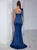 2025 Off-Shoulder Slit Long Evening Dress - Sexy Solid Color Fashion