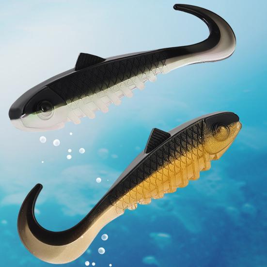 10Pcs Fishing Bait with Curved Tail Realistic Looking Vibrant Color Natural Swimming Posture Artificial Lure Soft Bait