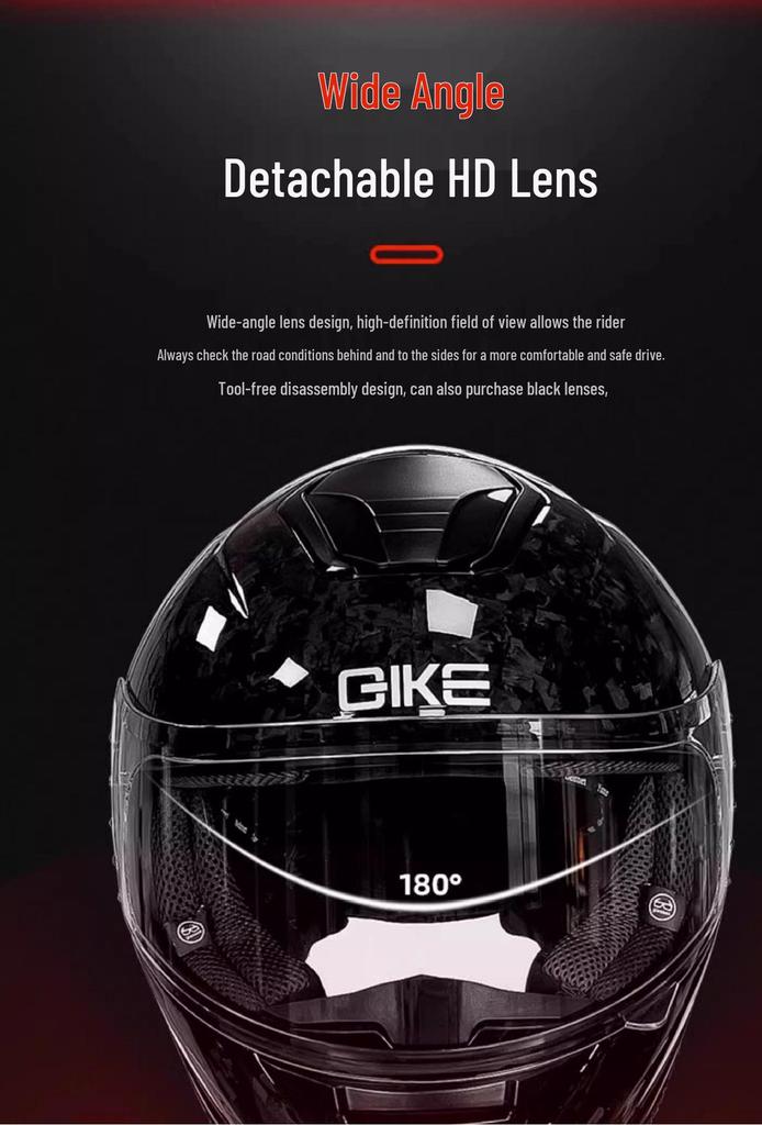 Carbon Fiber Full Face Motorcycle Helmet for Men - Racing, Karting, Scooter Use