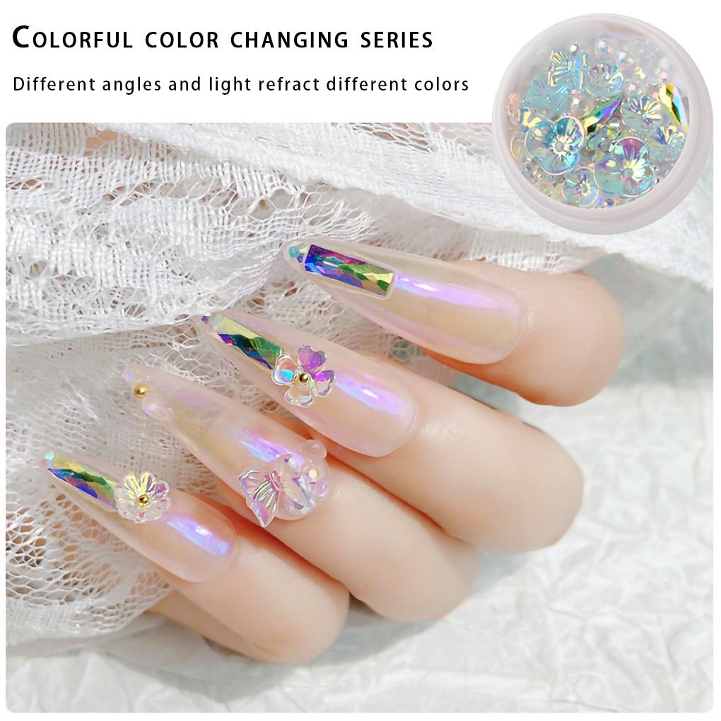 Nail Art Crystal Flower Shining Rhinestone Pearl Nail Sequin Rhinestone Manicure Decoration