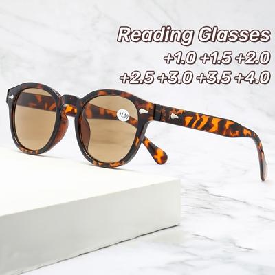 Ženy Muži Retro Rivet Brýle Presbyopia Vintage Módní Kulaté Celorámové sluneční brýle na čtení Hranaté Sluneční brýle Anti Blue Light