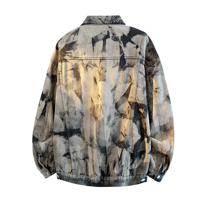 Frühling Herren Retro Schwarz Grau Denimjacke Herren Mode Gewaschen Mehrere Taschen Freizeitjacken Männlich Vintage Denim Jacken