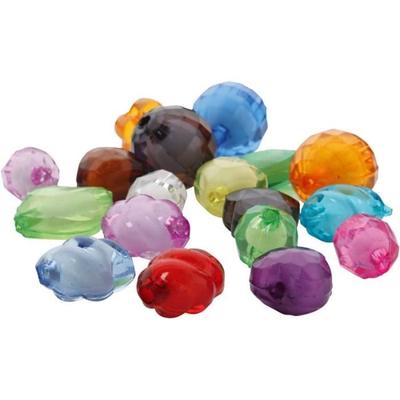 Faceted Acrylic Beads - Assorted Colors - Dim. 8-20 Mm - 1 Kg