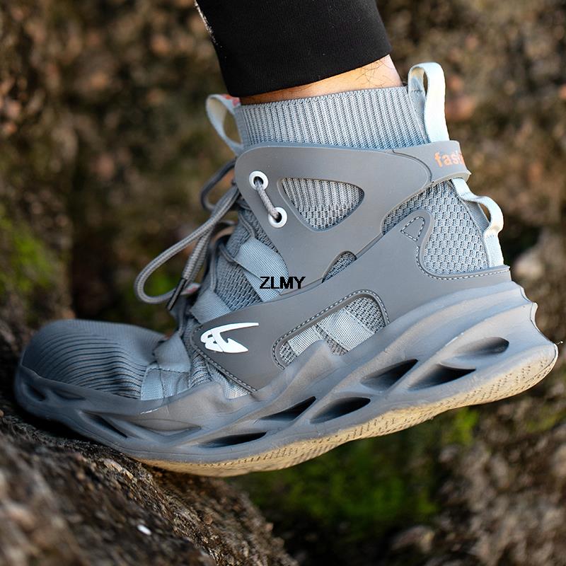 Pánské bezpečnostní boty kotníkové boty s ocelovou špičkou odolné proti propíchnutí bezpečnostní pracovní obuv lehká průmyslová pracovní tenisky proti rozbití pánské boty