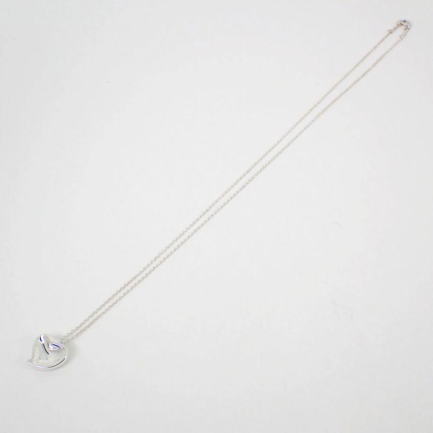 Pre-owned Tiffany 925 Full Heart Pendant Necklace J56-8