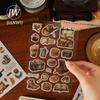 JIANWU Wild Seal Collection Series Vintage Coffee Camping Landscape Material Collage Sticker Creative Journal Stationery