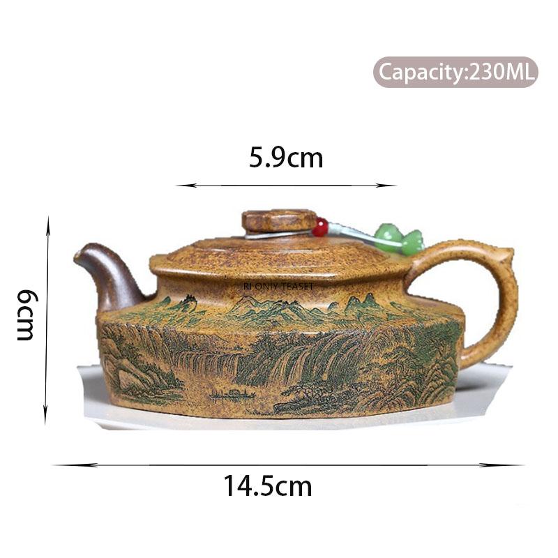 

230ml Yixing Purple Clay Teapot Creative Handmade Hexagon Tea Pot Beauty Tea Infuser Kettle Chinese Zisha Teaware Customized
