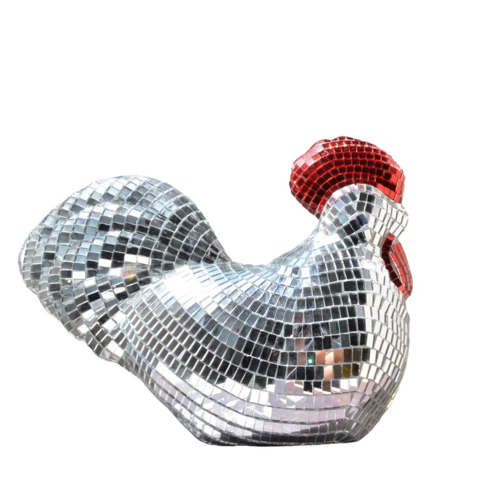 Chicken Shape Mirror Disco Balls Exquisite Figurine New Statue  Home Decor