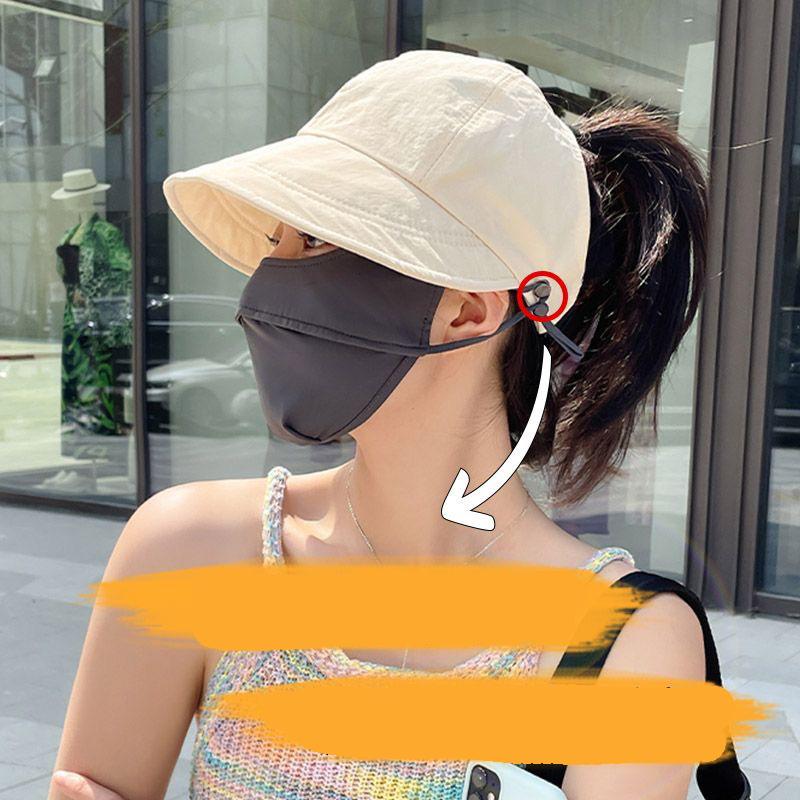 Zealous Sole Women's Black Summer Wide Brim Sunhat Sun Hats Foldable Adjustable Outdoor Beach Bucket Hat Uv Protection Visors Fisherman Ponytail Caps