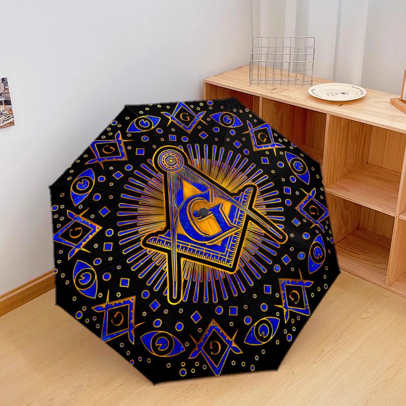 1PC Freemasonry Umbrella Portable Folding Umbrella Iron Frame Hole Bone Structure Outdoor Home Umbrella A7