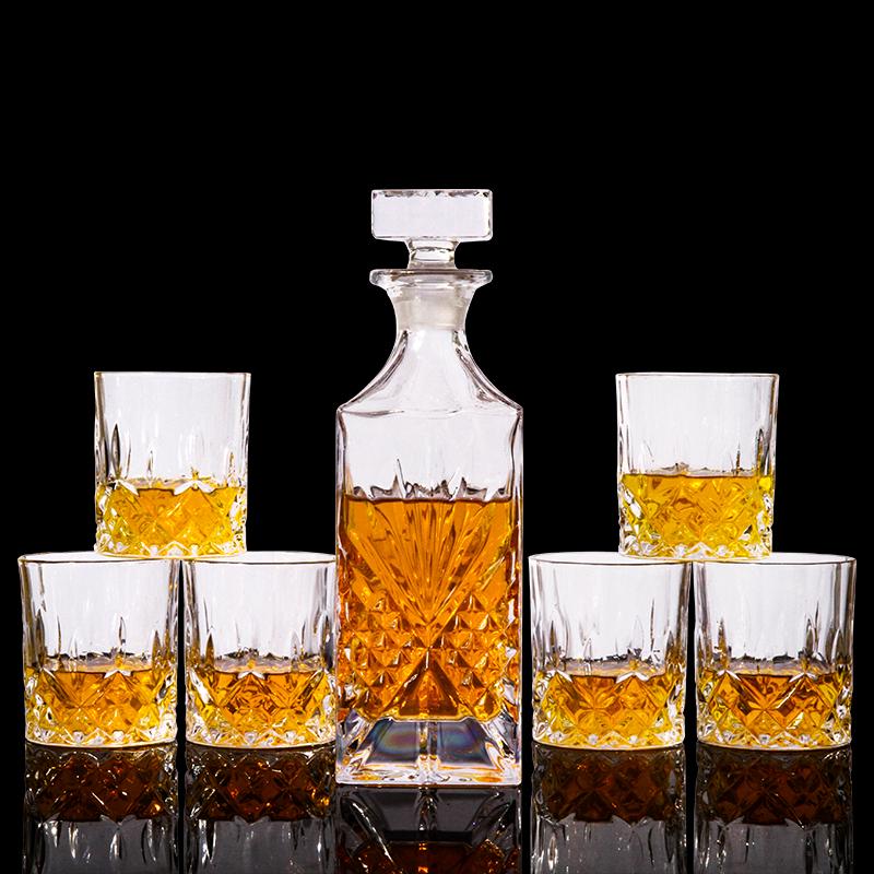 Flavinmci 7-Piece Whiskey Decanter & Glass Set