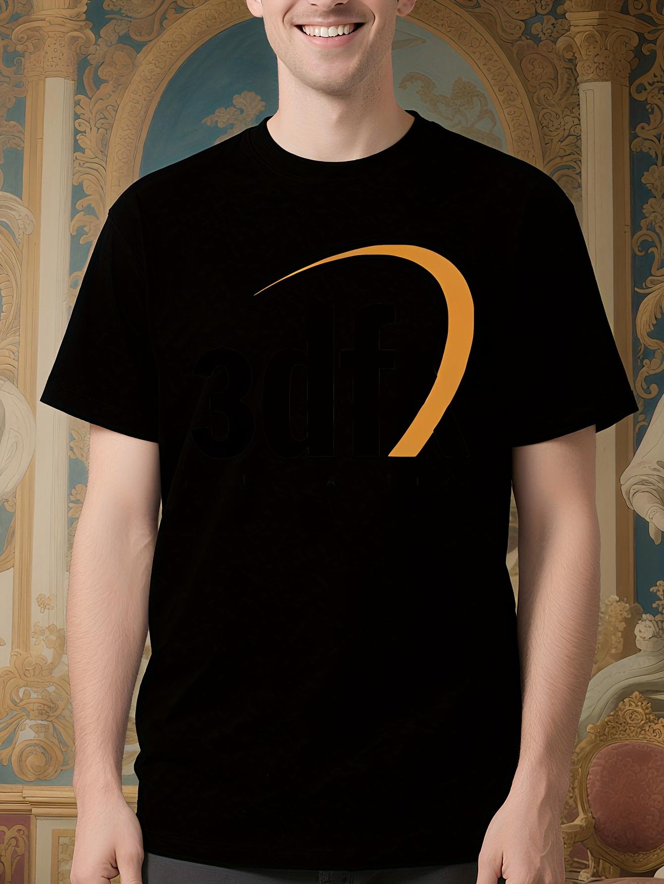 and Wo 3DFX Logo Graphic Tshirt - Black with Orange and W... S