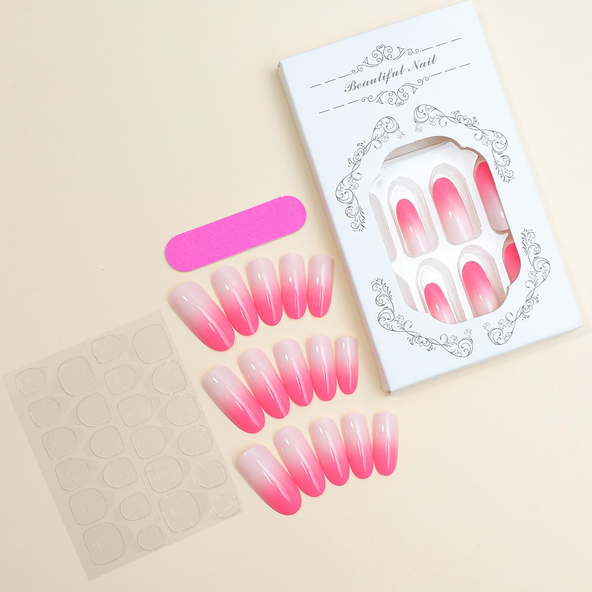 

Cross-Border Wearable French Gradient Removable False Nail Patches - Oval Style