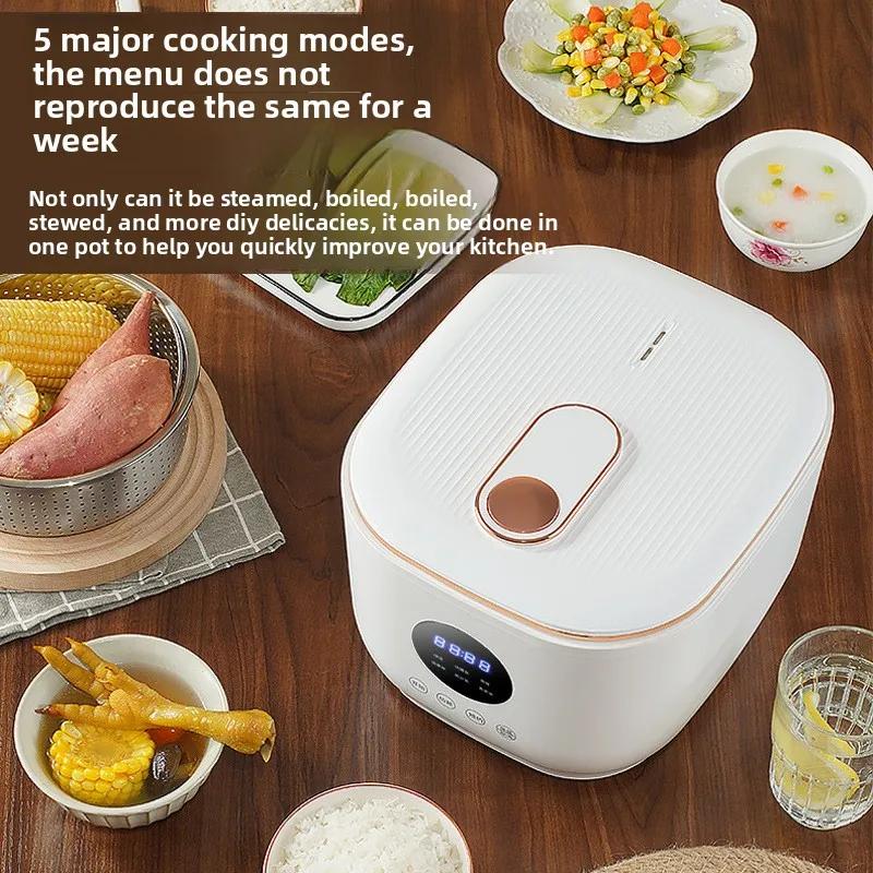 EU 3L rice soup separation rice cooker, healthy and low-sugar, equipped with inner pot + steaming basket, suitable for home use