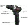 1/2Pcs 35Nm Cordless drill Double Speed Adjustment LED lighting Large capacity battery 15-speed torque adjustment