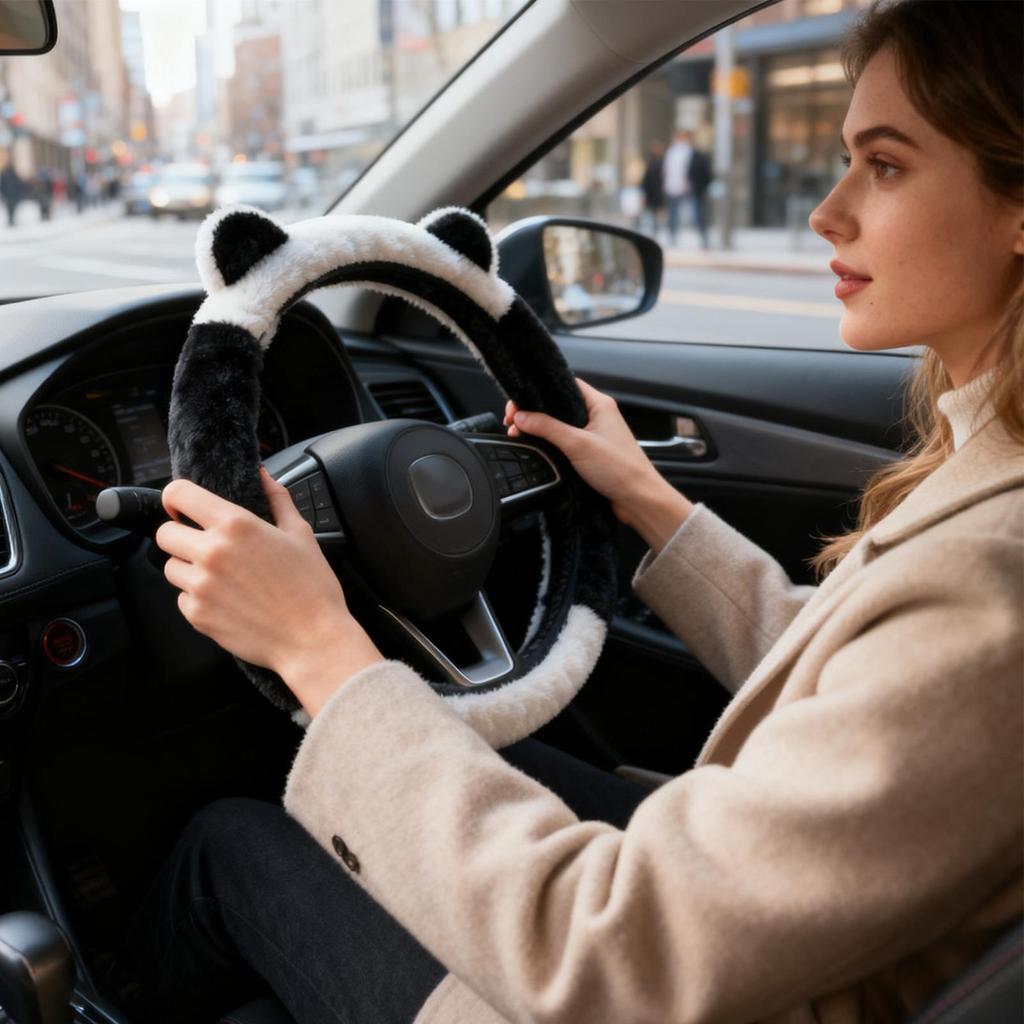 Wheel Cover 14.9Inch Anti-Slip Cute Breathable Car Anti-Skid Steering Wheel Cover For Men Truck SUV Minivan Sedan Trucks Road