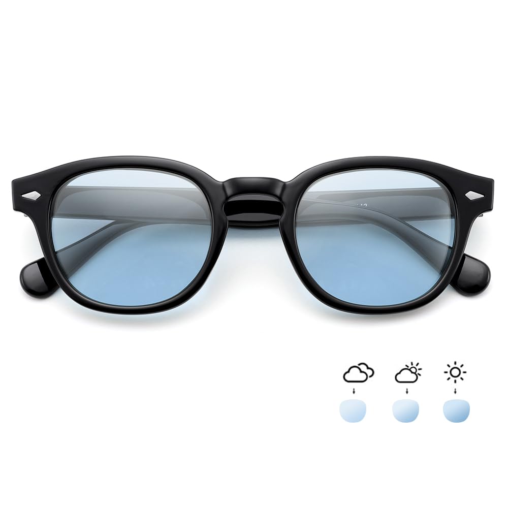 FEISEDY Polarized Sunglasses with UV400 Colored Lenses and Round Night Sunglasses for B1152 Protection, (Photochromic Color-Changing Lenses), Glasses,