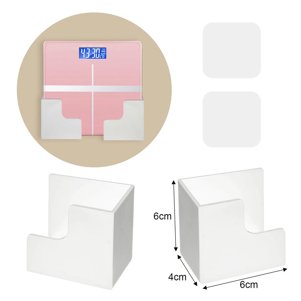 Weight Scale Holder Wall Mounted No Drill Storage Rack for Body Fat Scale Universal Adhesive Organizer for Bathroom Living Room