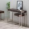 Entrance Furniture Metal Wood Brown Silver (3 Units)