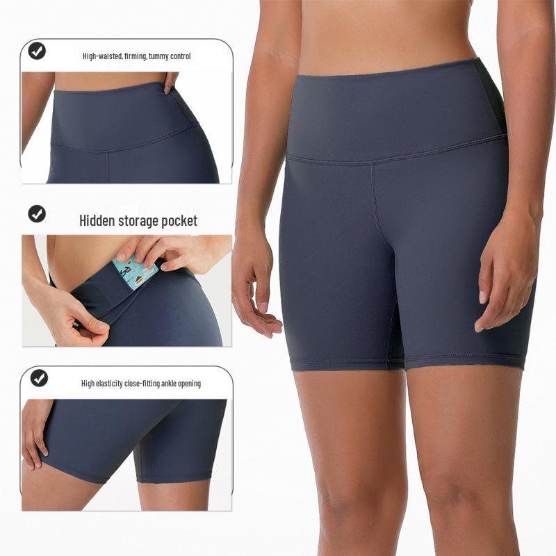 Women's High-Waist Quick-Dry Yoga Shorts - Breathable, Nude Feel, Perfect for Spring/Summer Fitness Activities
