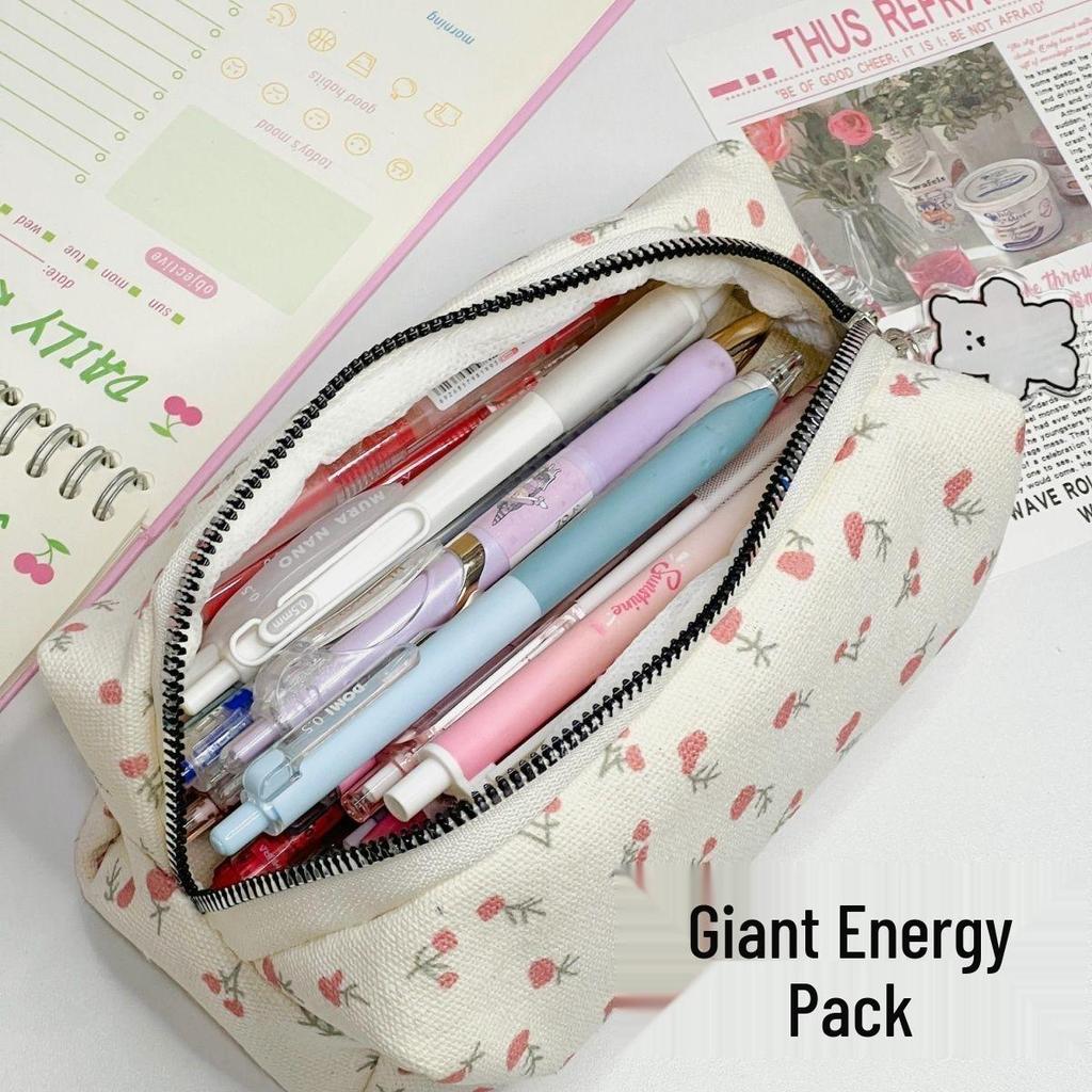 Large Capacity Korean Style Pencil Case - Thickened, Simple Stationery Bag for Students