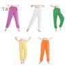 Unisex Bloomers Mid-rise Elastic Waist Casual Loose Leg Pants Solid Color Sporty Style Lightweight Trousers Versatile Wear